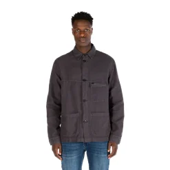 Manteaux Et Vestes>SERGE BLANCO Dark blue Wilfried jacket in linen and cotton ABRICOT