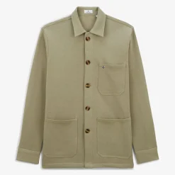 Manteaux Et Vestes>SERGE BLANCO Dave light khaki green fleece jacket ANTHRACITE