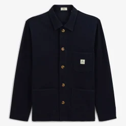 Ligne Play|Vestes Worker>SERGE BLANCO Dave worker jacket in dark blue jersey OFF WHITE