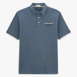 Maillots De Rugby|Polos>SERGE BLANCO Denim blue Wolf short-sleeved rugby jersey BLANC