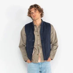 Manteaux & Vestes>SERGE BLANCO Donatien sleeveless jacket in mesh dark navy