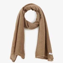 Écharpes Et Chèches>SERGE BLANCO Fine scarf in plain waffle wool in lime NOIR