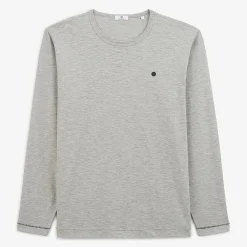 T-shirts>SERGE BLANCO Heather gray long-sleeved t-shirt ROSE