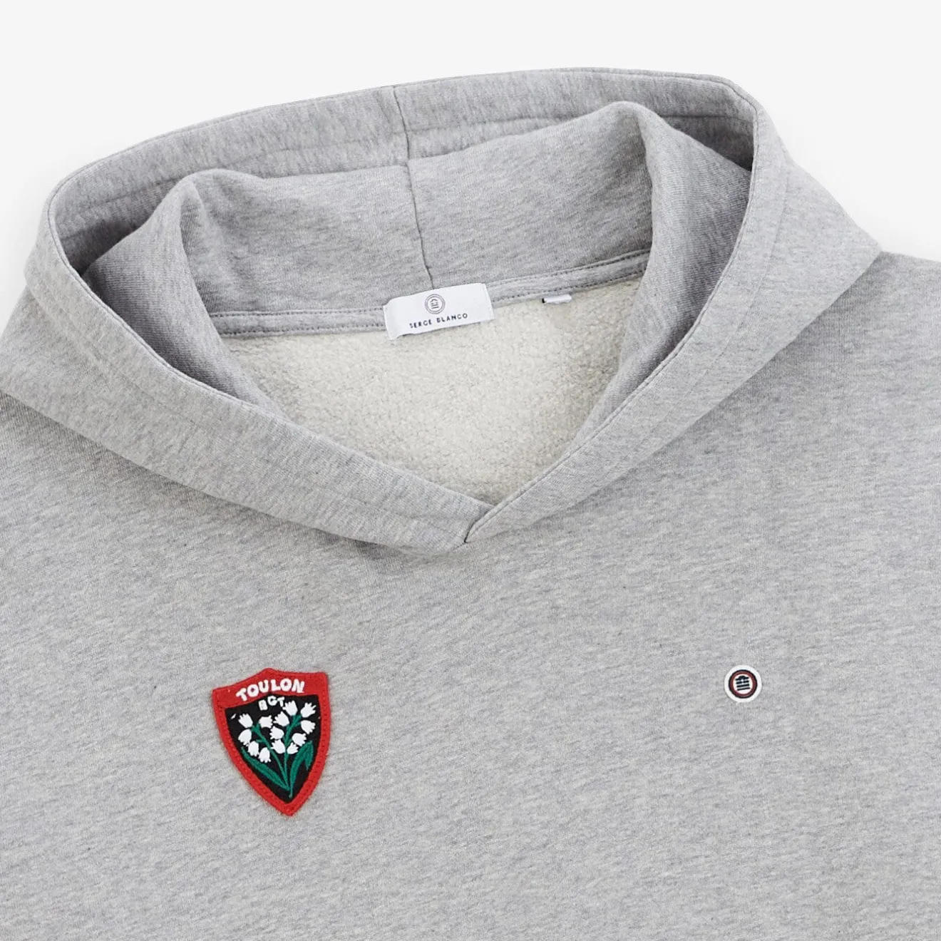 Rugby Club Toulonnais|Sweats>SERGE BLANCO Heather grey Rugby Club Toulonnais hoodie BLANC