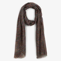 Écharpes Et Chèches>SERGE BLANCO Indigo blue floral print scarf TILLEUL