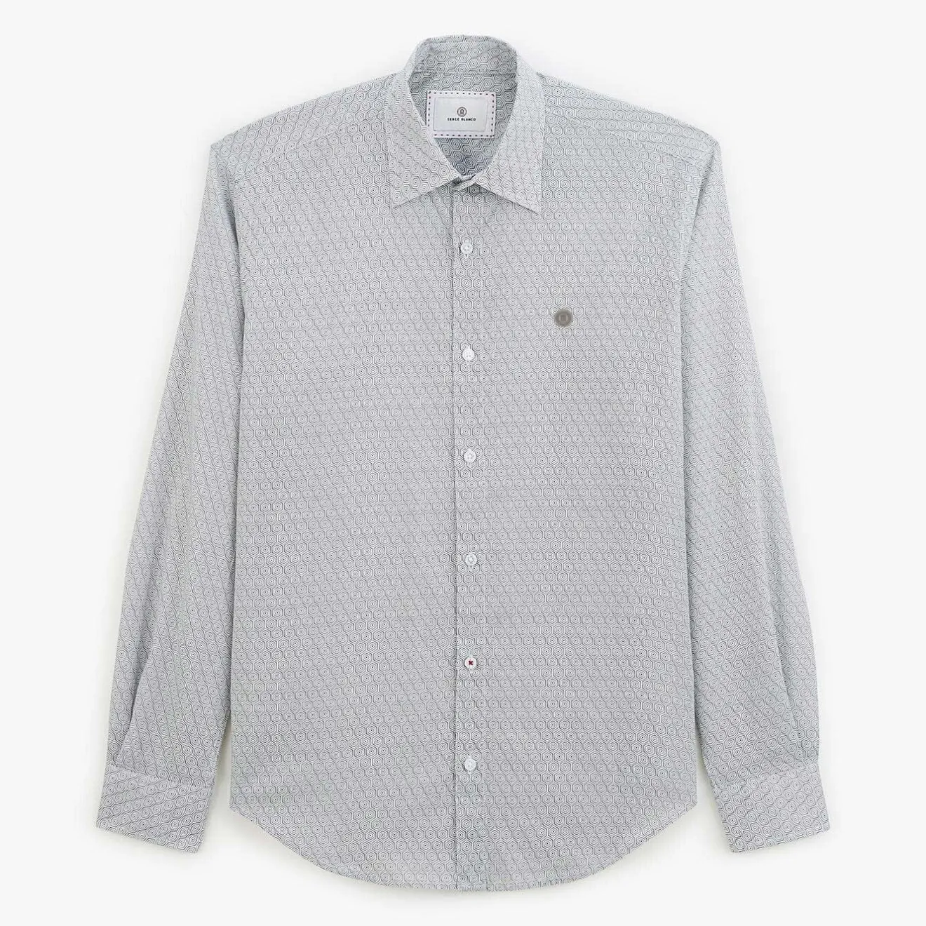 Chemises>SERGE BLANCO Indigo blue printed shirt ROSE