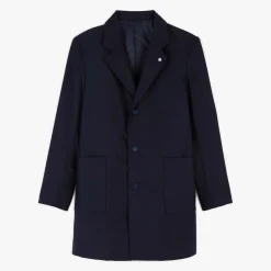 Manteaux Et Vestes>SERGE BLANCO Jules navy blue coat NOIR