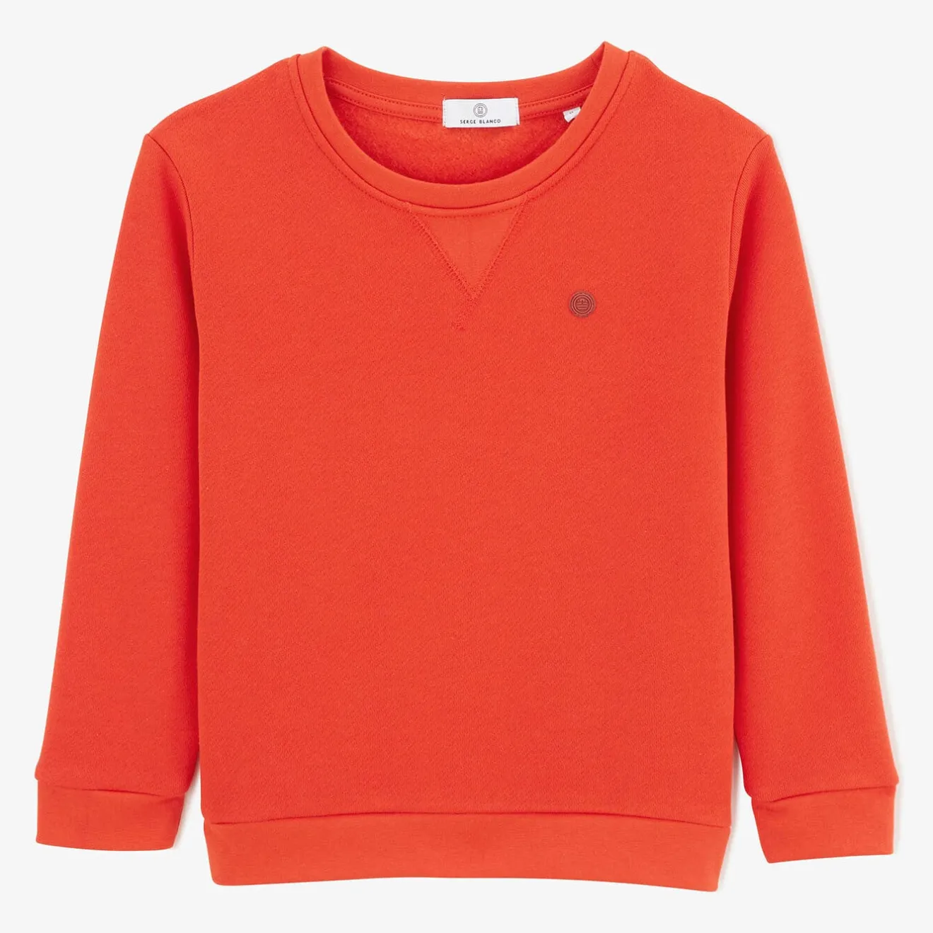 Vêtements>SERGE BLANCO Junior Brushed Fleece Crewneck Sweatshirt in Copper Orange OLIVE