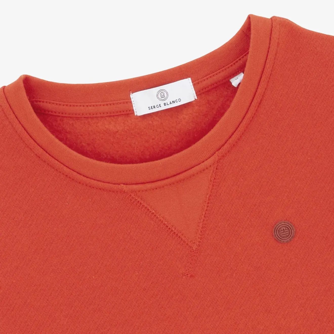Vêtements>SERGE BLANCO Junior Brushed Fleece Crewneck Sweatshirt in Copper Orange OLIVE
