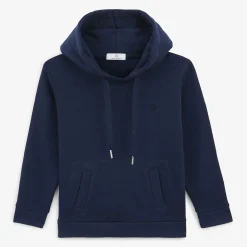 Sweats>SERGE BLANCO Junior Dark Blue Brushed Fleece Hoodie CIEL