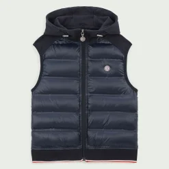 Vêtements>SERGE BLANCO Junior Navy Blue Hooded Quilted Fleece Puffer Jacket DENIM