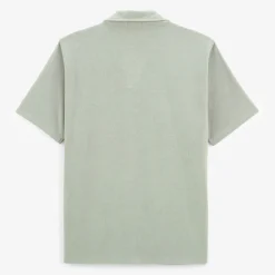 Polos>SERGE BLANCO Lane slate gray short-sleeved terry polo shirt BLANC