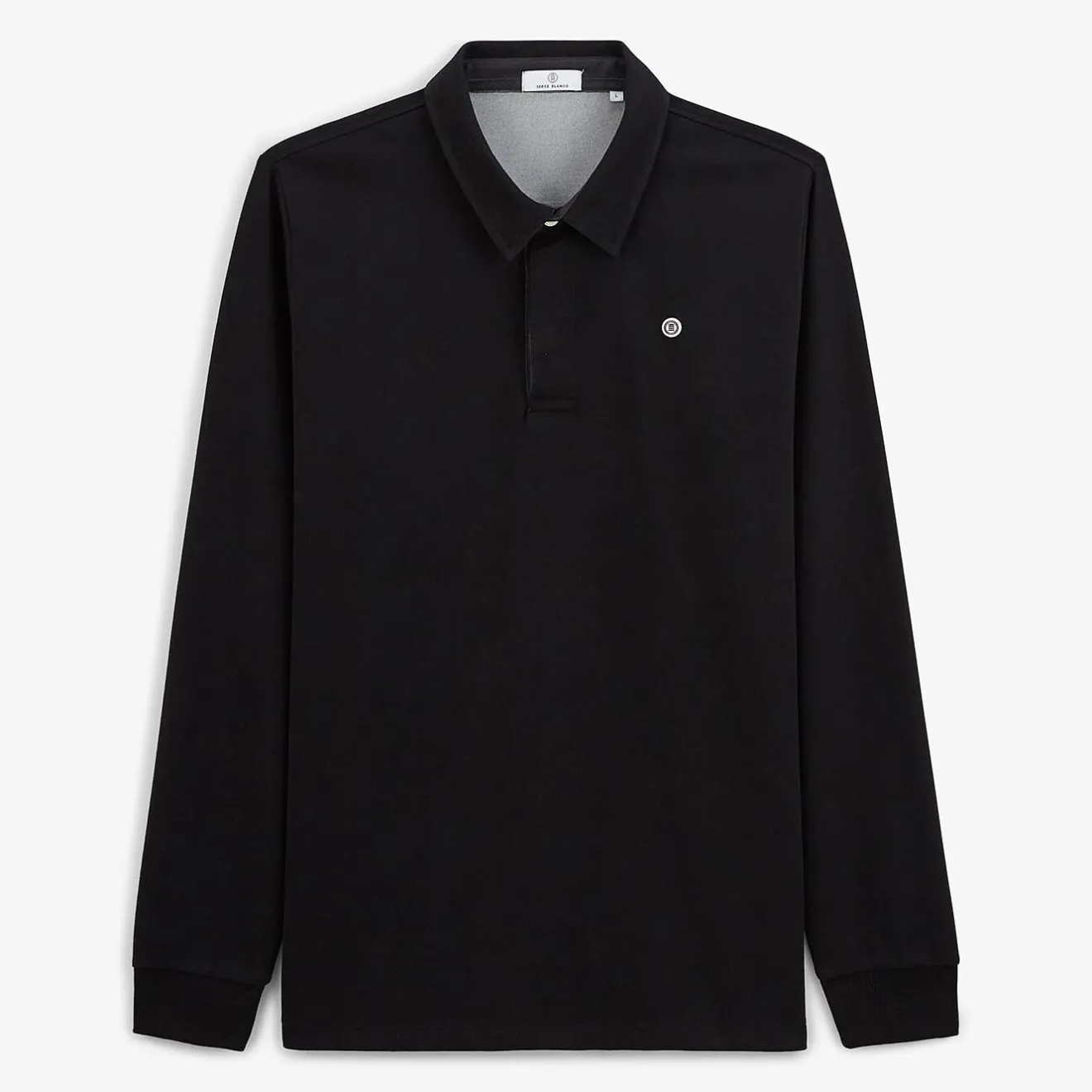 Polos>SERGE BLANCO Laurel black rugby jersey dark navy