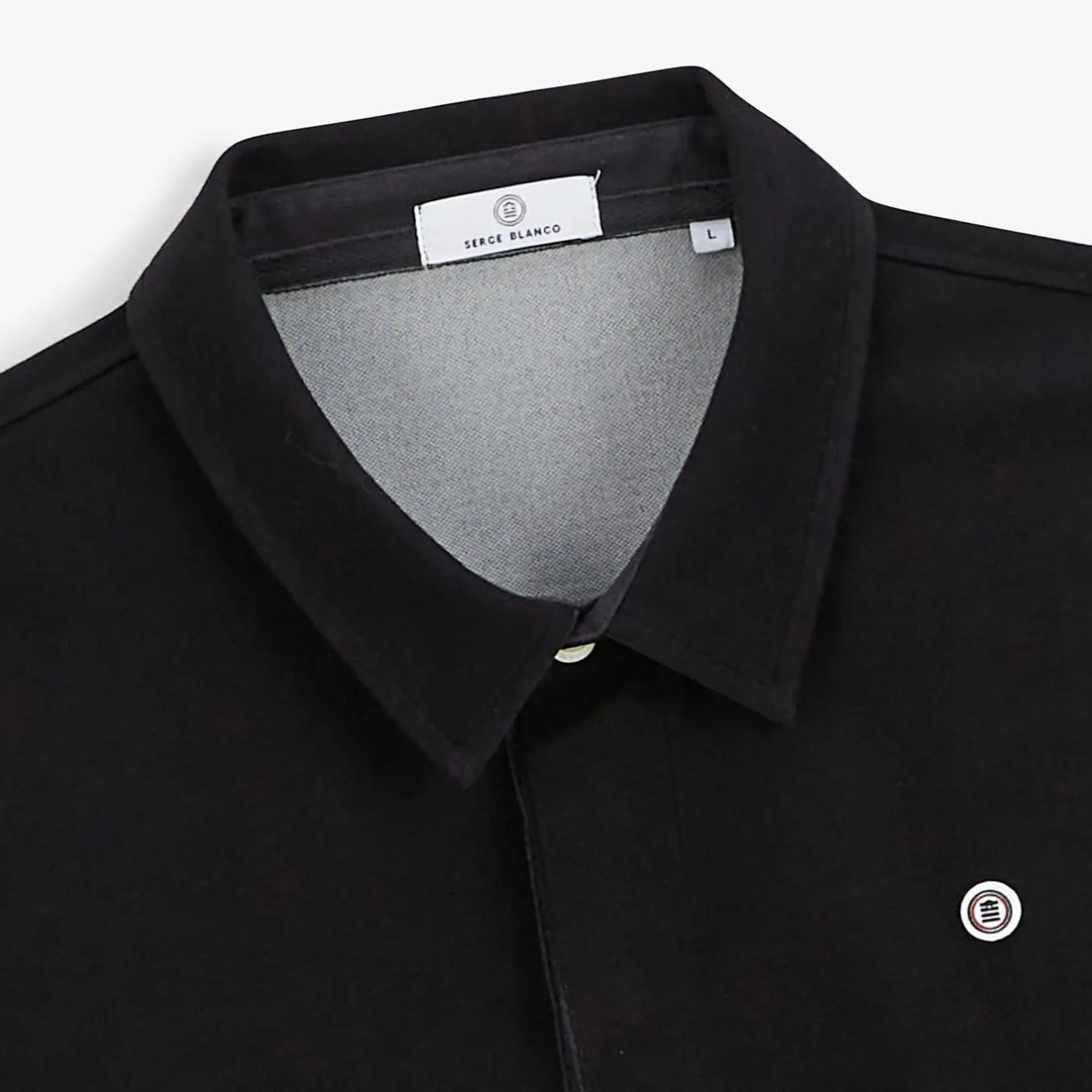 Polos>SERGE BLANCO Laurel black rugby jersey dark navy
