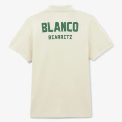 Polos|Tel Père, Tel Fils>SERGE BLANCO Laxton junior pique polo shirt, latte white dark navy