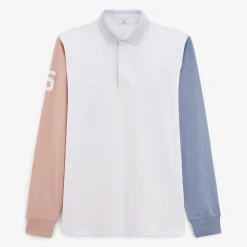 Polos|Tel Père, Tel Fils>SERGE BLANCO Levi long-sleeved rugby jersey colorblock junior white BLANC