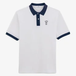 Polos>SERGE BLANCO Loan men's white cotton pique polo shirt BLANC