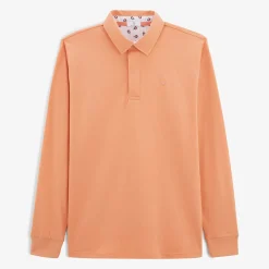 Maillots De Rugby|Polos>SERGE BLANCO Loevan long-sleeved rugby jersey in coral orange jersey DENIM