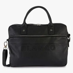 London|Sacoches D'ordinateur>SERGE BLANCO London Black Leather Laptop Bag NOIR