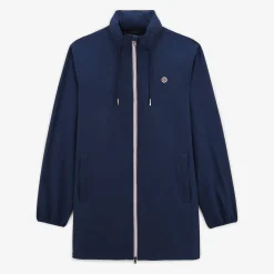 Ligne Play|Manteaux & Vestes>SERGE BLANCO Long waterproof Storm jacket in blue DENIM