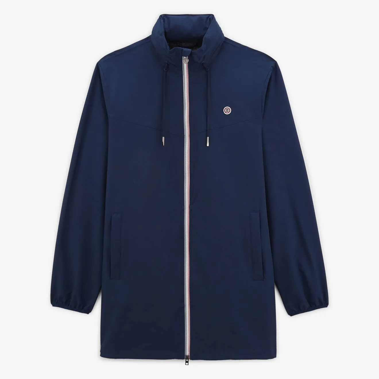 Ligne Play|Manteaux & Vestes>SERGE BLANCO Long waterproof Storm jacket in blue DENIM