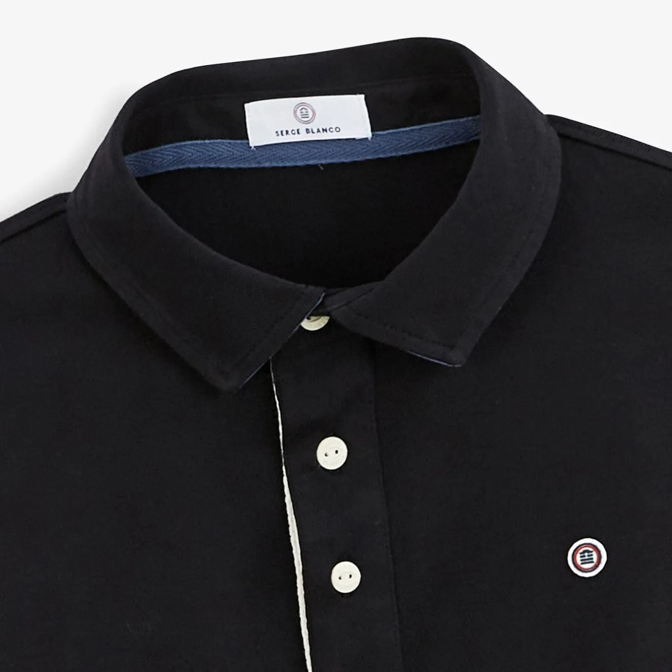 Maillots De Rugby|Polos>SERGE BLANCO Lony black rugby jersey BLANC