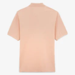 Crazy Logo|Polos>SERGE BLANCO Lorys pique short-sleeved polo shirt with pink skin arcade embroidery BLANC