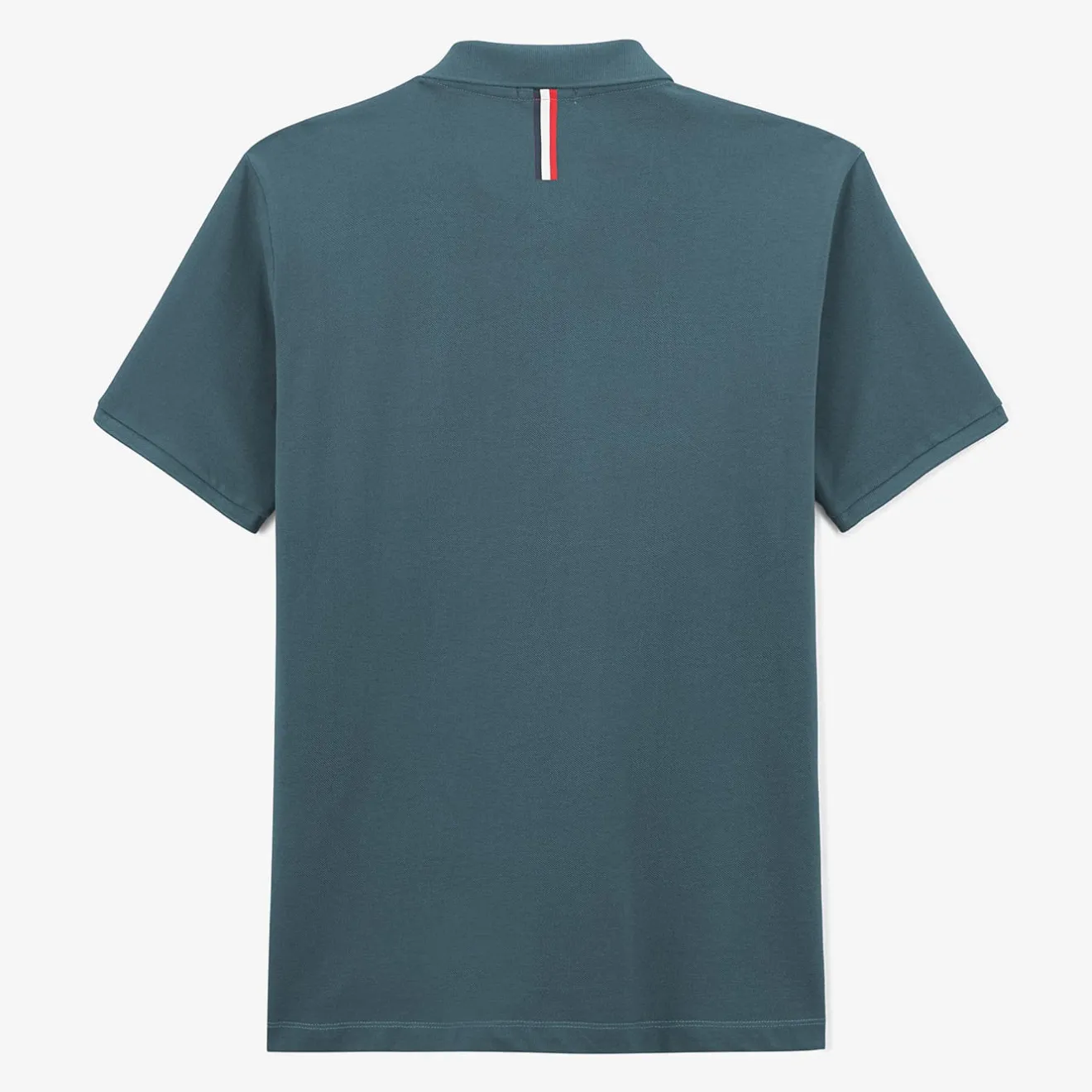 Polos|L'élégant>SERGE BLANCO Lucas denim blue short-sleeved pique polo shirt PERLE