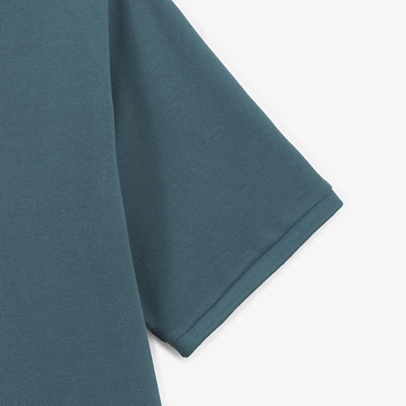 Polos|L'élégant>SERGE BLANCO Lucas denim blue short-sleeved pique polo shirt PERLE