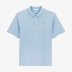 Polos|Tel Père, Tel Fils>SERGE BLANCO Lucas junior pique polo shirt in sky blue BLANC