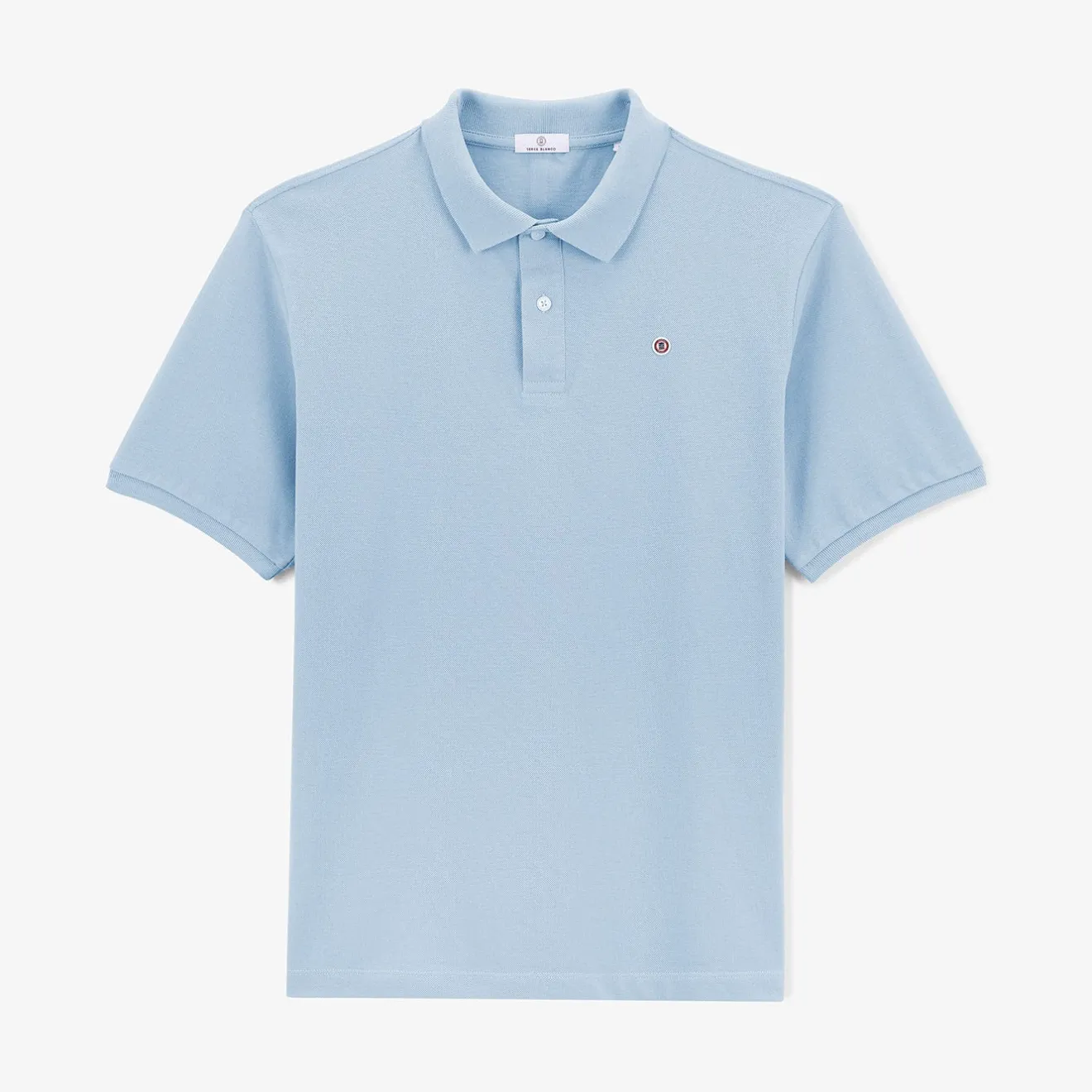 Polos|Tel Père, Tel Fils>SERGE BLANCO Lucas junior pique polo shirt in sky blue BLANC