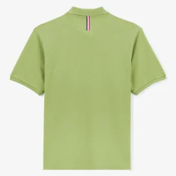 Polos>SERGE BLANCO Lucas lime green short-sleeved pique polo shirt TECK