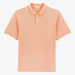 Polos|L'élégant>SERGE BLANCO Lucas skin pink short-sleeved pique polo shirt AMANDE