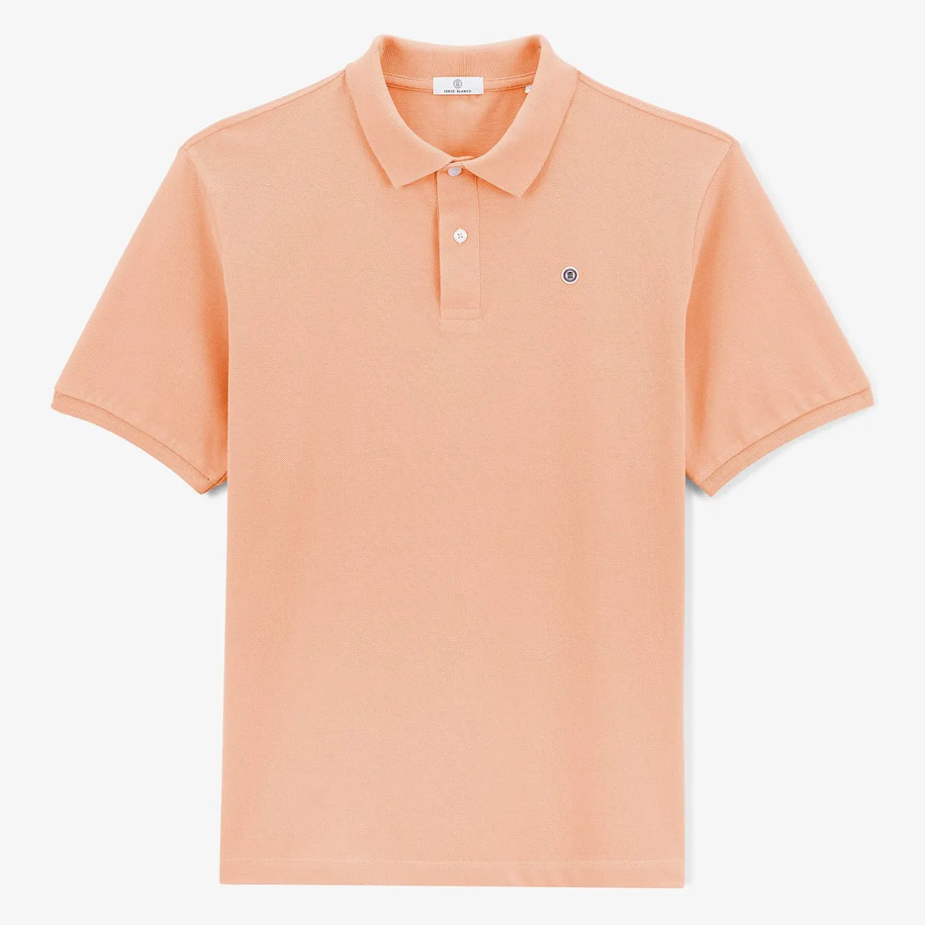 Polos|L'élégant>SERGE BLANCO Lucas skin pink short-sleeved pique polo shirt AMANDE
