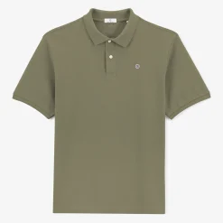Polos>SERGE BLANCO Lucas teak green short-sleeved pique polo shirt ARDOISE