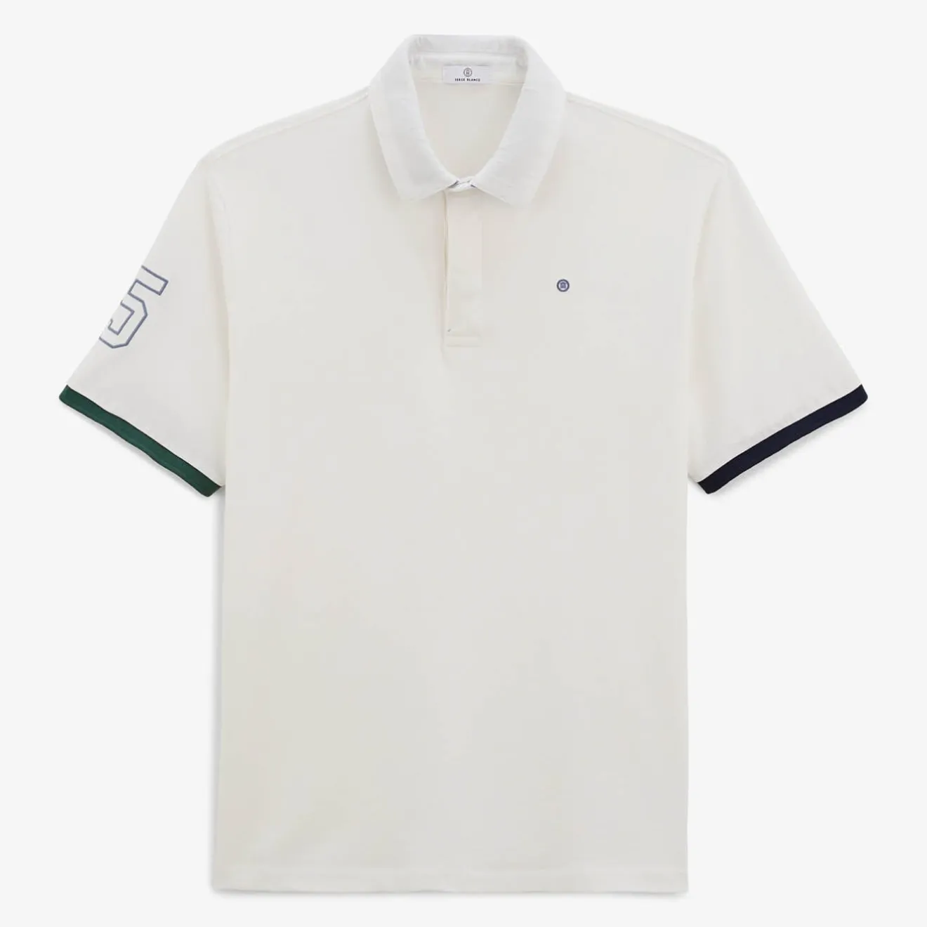 Maillots De Rugby|Polos>SERGE BLANCO Luis white short-sleeved rugby jersey dark navy