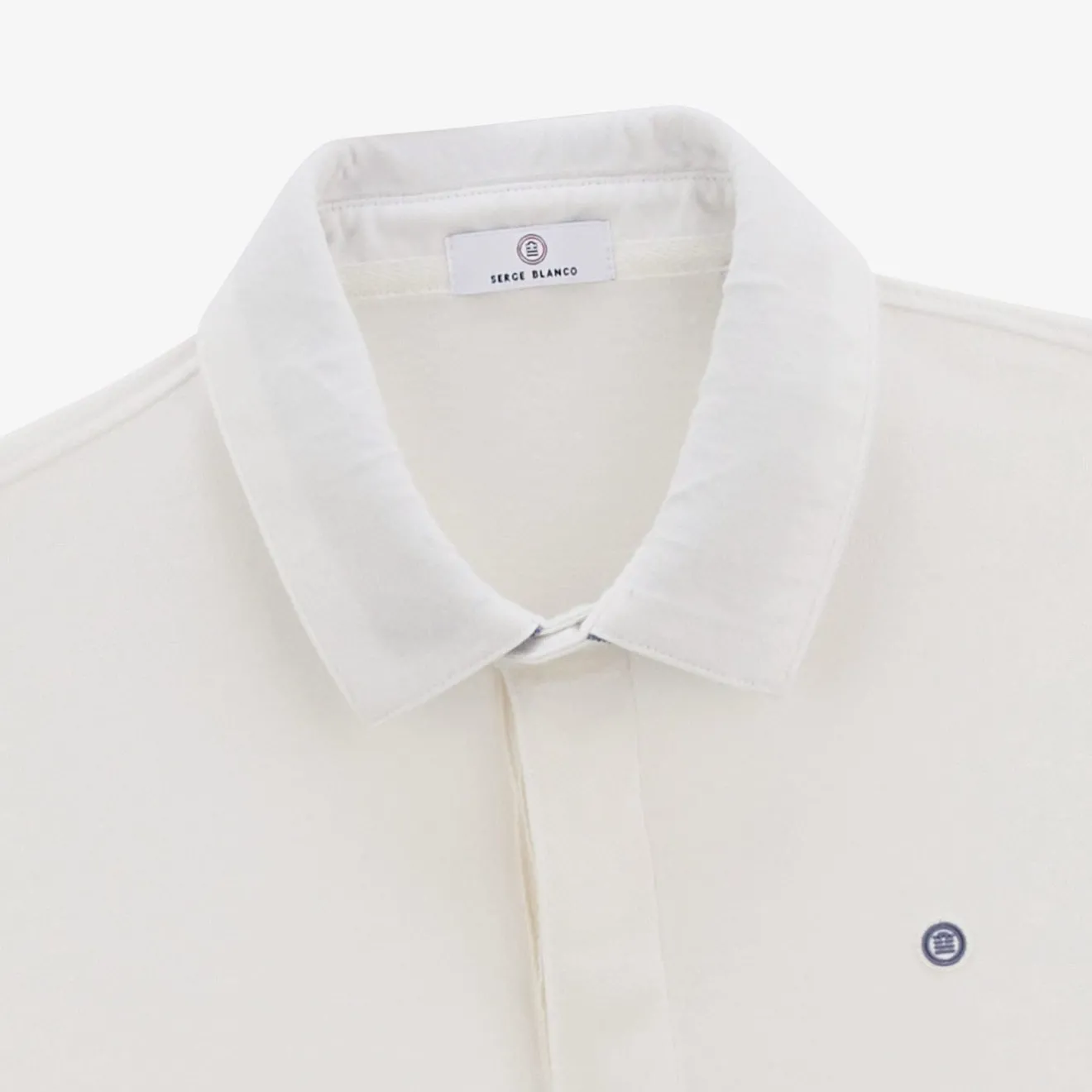 Maillots De Rugby|Polos>SERGE BLANCO Luis white short-sleeved rugby jersey dark navy