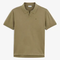 Pulls|L'élégant>SERGE BLANCO Marvin teak green polo collar sweater DARK NAVY