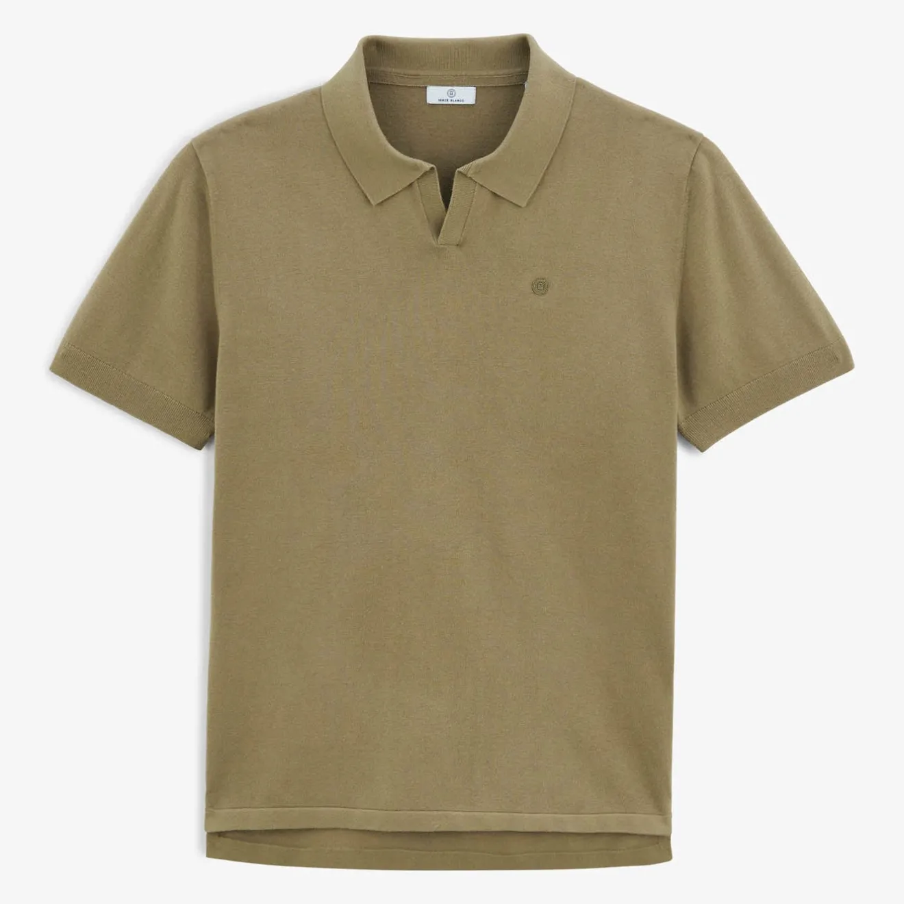 Pulls|L'élégant>SERGE BLANCO Marvin teak green polo collar sweater DARK NAVY