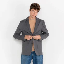 Pulls>SERGE BLANCO Mathis beige contrasting double collar sweater TECK