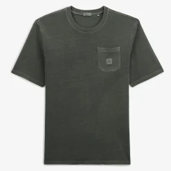 Ligne Play|T-shirts>SERGE BLANCO Men's Anthracite Grey Tim T-shirt with Chest Pocket | dark navy