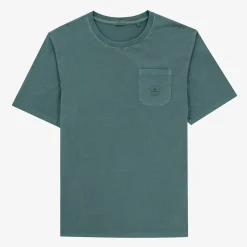 Ligne Play|T-shirts>SERGE BLANCO Men's Green Tim Mint T-shirt with Chest Pocket | BLANC