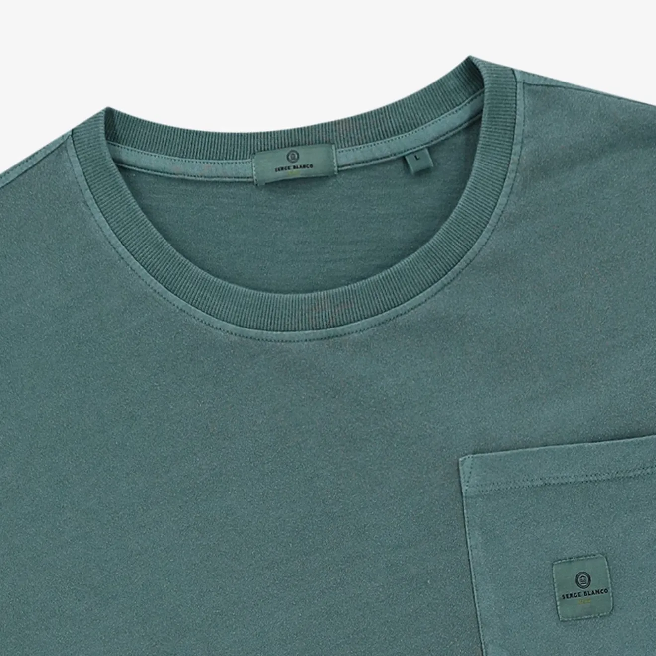 Ligne Play|T-shirts>SERGE BLANCO Men's Green Tim Mint T-shirt with Chest Pocket | BLANC