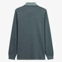 Ligne Play|Polos>SERGE BLANCO Men's Leon Polo Shirt in Denim Blue Jersey | BLANC