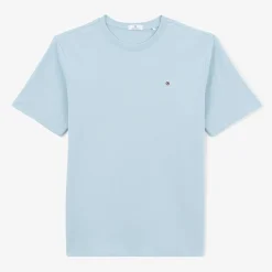 T-shirts>SERGE BLANCO Men's Sky Blue Théo Round Neck T-shirt | NOIR