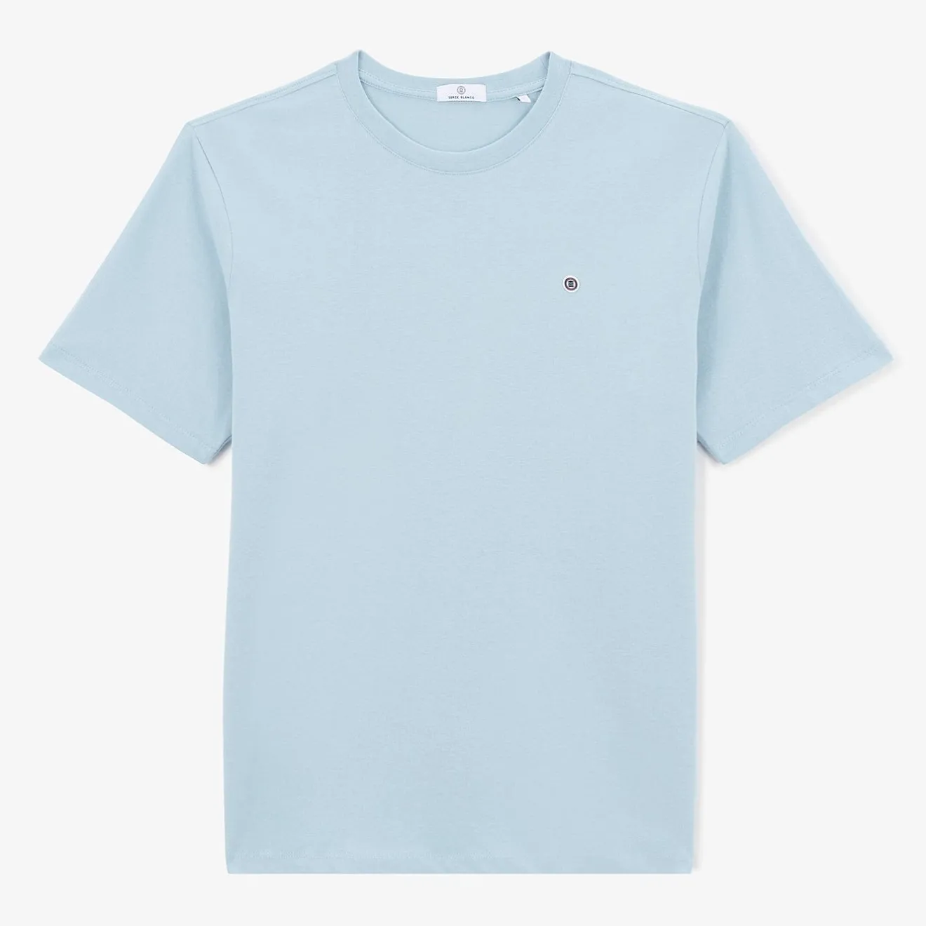T-shirts>SERGE BLANCO Men's Sky Blue Théo Round Neck T-shirt | NOIR