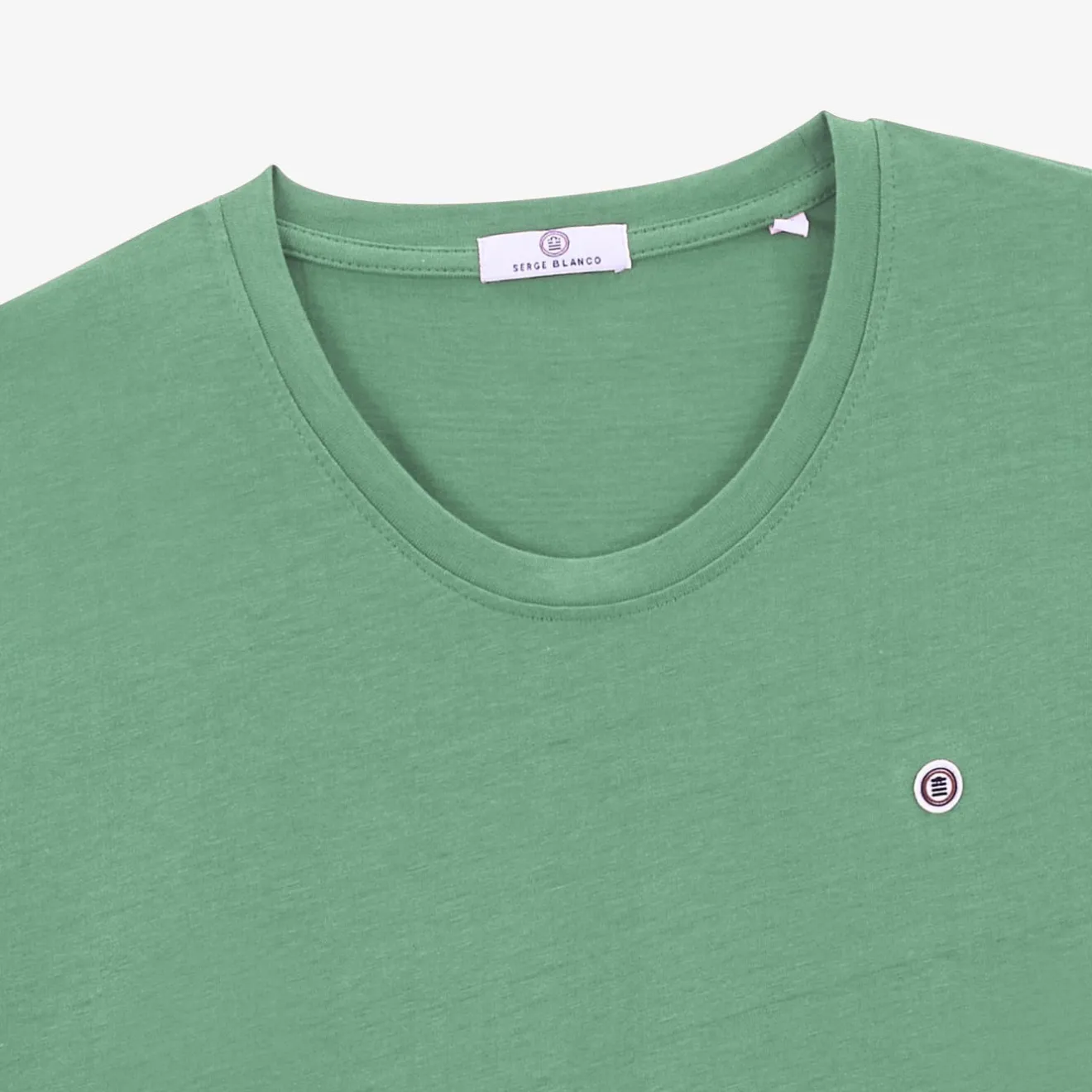 T-shirts>SERGE BLANCO Men's V-Neck T-Shirt Théo Almond Green | SKIN