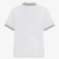 Polos>SERGE BLANCO Men's white polo shirt in Laos pique cotton DARK NAVY