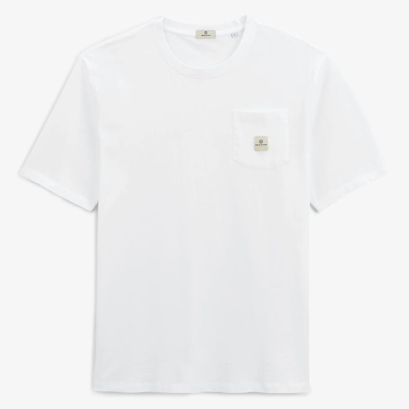 Ligne Play|T-shirts>SERGE BLANCO Men's White Tim T-shirt with Chest Pocket | TECK
