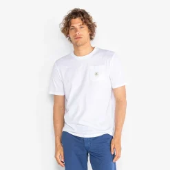 Ligne Play|T-shirts>SERGE BLANCO Men's White Tim T-shirt with Chest Pocket | TECK